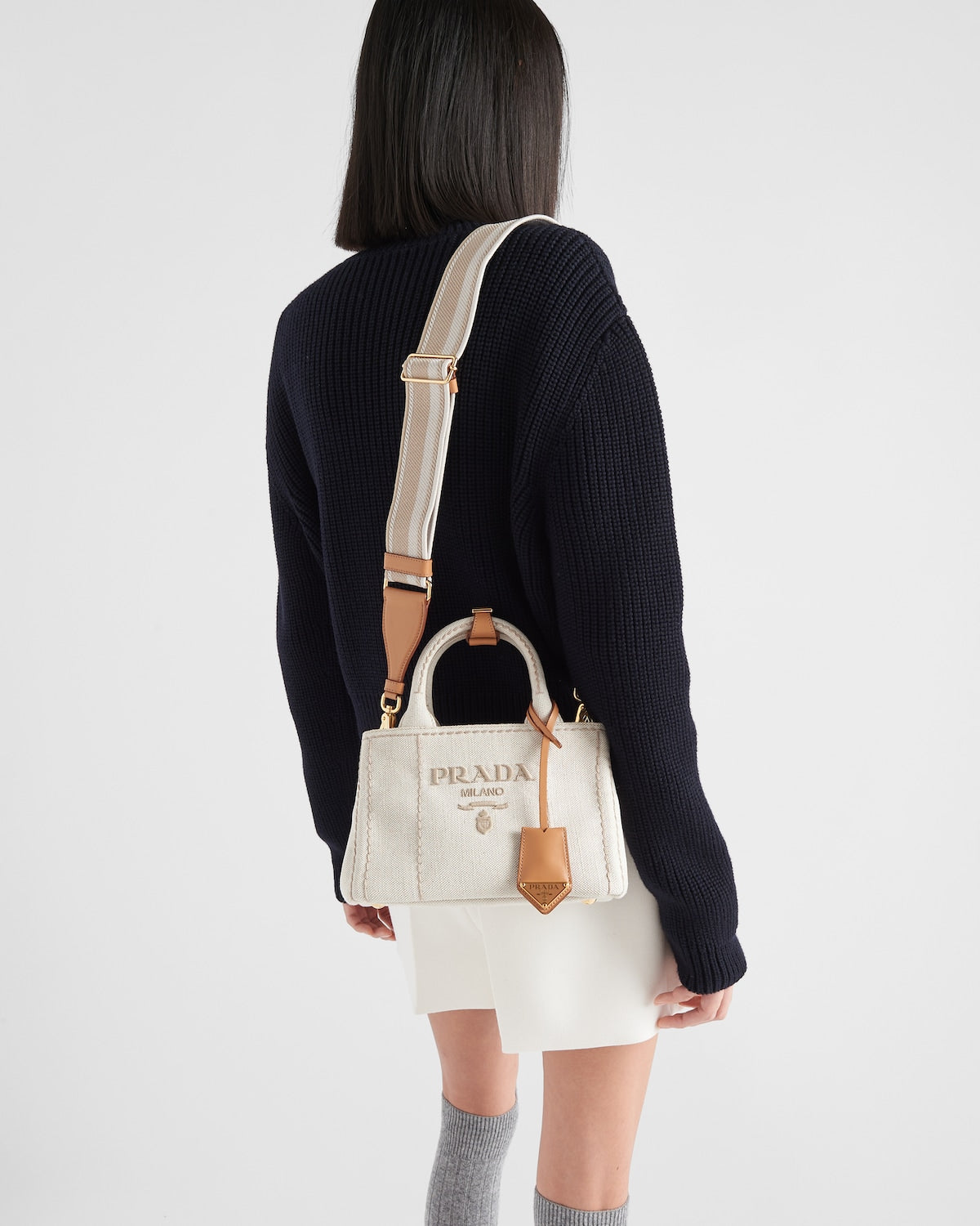 Prada Linen Blend Mini Handbag (日本限定)